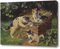   Постер Кошка со своими четырьмя мальчиками