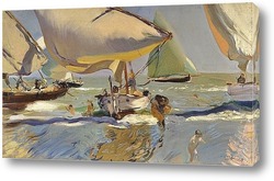  Лодки на пляже, Коста-де-Леванте, 1912