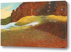   Картина Весенний пейзаж с сугробами