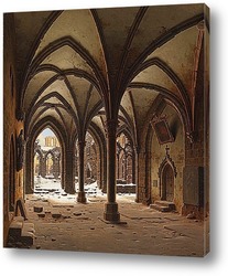   Картина Руины монастыря зимой 