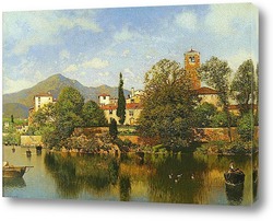  Картина Итальянский город на озере