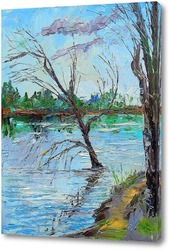   Картина Одинокое дерево на реке