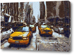   Картина Такси Нью-Йорка