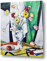   Постер Натюрморт с цветами, фруктами