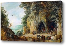   Картина Пейзаж с отшельниками