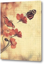   Постер Маки с бабочками