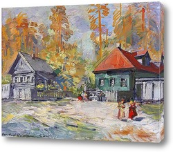   Постер Осенняя русская деревня 