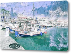   Постер Рыболовные суда в порту Ликсури