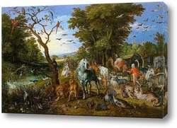   Постер Ной собирает животных для ковчега (1613)