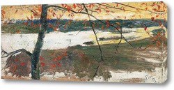   Картина Осенний пейзаж с рекой