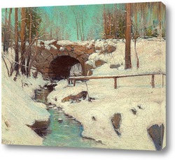   Постер Каменный мост в зимний период, Центральный парк