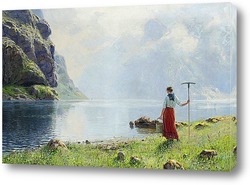   Картина Пейзаж с девушкой