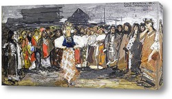   Картина Праздничные деревенские танцы, Поморье