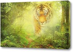   Постер Тигр в джунглях
