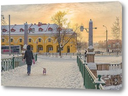   Постер Утренний снегопад. Красногвардейский мост.