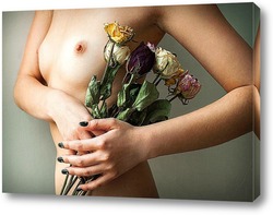   Постер Девушка с сухими цветами