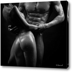   Постер Мужчина и женщина с красивыми телами