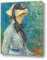   Постер Молодая женщина в соломенной шляпе, 1884
