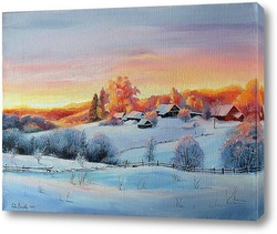   Картина Зима на восходе