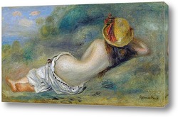   Постер Купальщица в шляпе, на траве