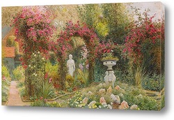   Картина Статуя в романтическом саду