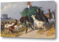   Постер Захват сена козами