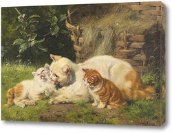    Кошка с котятами 
