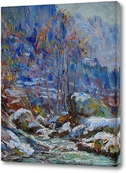   Картина зимняя речка 