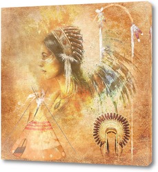  Постер Индейская женщина