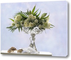   Постер Натюрморт с букетом белых цветов