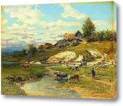   Постер Деревенский пейзаж, 1880