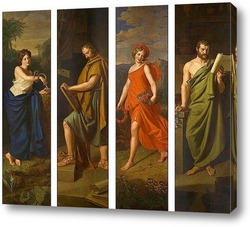   Картина Хигейя, Гиппократ, Гален и Фауна