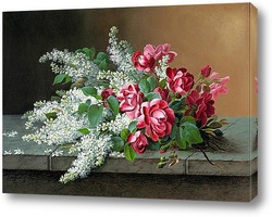   Картина Натюрморт с сиренью и розами