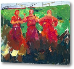   Постер Трое крестьянок С Граблями