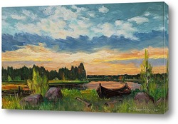   Картина Закат на реке