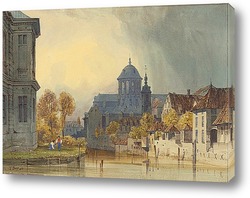   Картина Вид на церковь Богоматери Хансвик.Мехелен (Малин).Бельгия