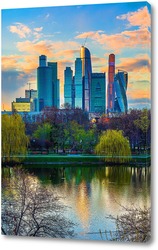  Постер Вид на Москва Сити с Новодевичьих прудов