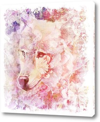   Постер Волк в цветах