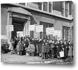   Постер Протест на закрытие муниципальной школы,Нью-Йорк,1945г.