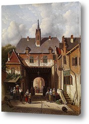   Картина Рыночные поступки под зданием ворот