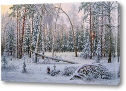   Картина Снежный лес
