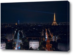   Постер Ночной Париж и Эйфелева башня