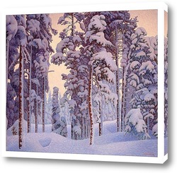   Постер Снежный зимний пейзаж.