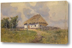  Картина Украинская хата на холме