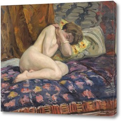   Постер Обнаженная дама,лежащая на диване