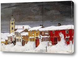  Картина Зимняя улица в Рёрусе