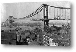   Постер Строительство Манхэттенского моста.