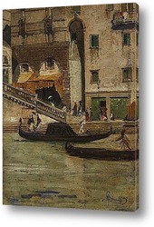   Постер На мосту Риальто в Венеции