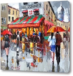   Постер Париж Гуляя под зонтом