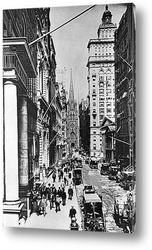   Постер Вид сверху на Уолл Стритт,1890г. 